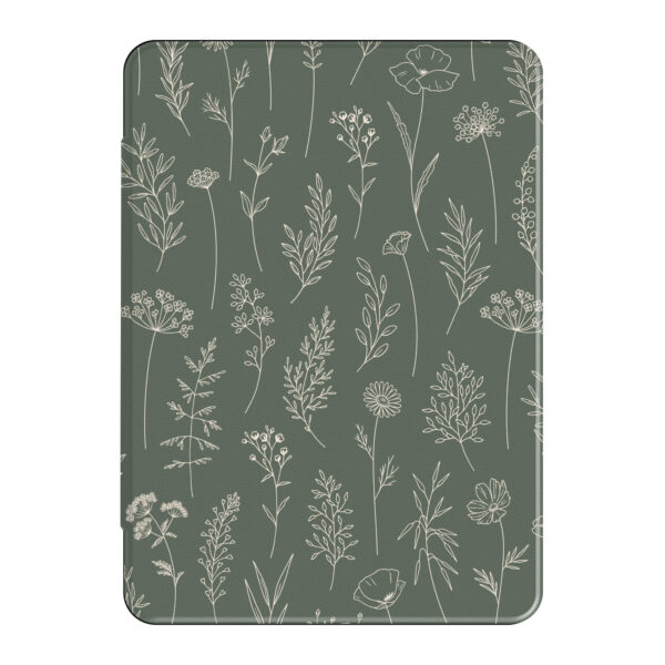 Custom Name Kindle Case, Kindle Aesthetic Case, Kindle Paperwhite Case, Kindle Paperwhite Signature Case, Botanical Floral Kindle Case, Protea Flower, Olive Green Flowers, Summer Garden Cases, Autumn Fall Design, Sunset Aesthetic Cases