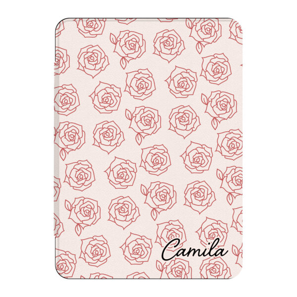 Personalized Rose Flower Amazon Kindle Case, Kindle Paperwhite Case, Papperwhite Signature Cover, Kindle Oasis case, Kindle 11th case, Kindle scribe case, Kindle case with built-in strap